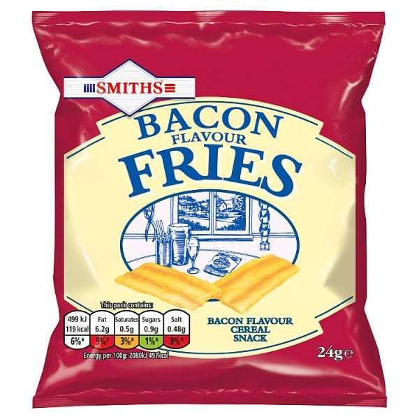 Smiths Bacon Fries | display card 24 × 25 g