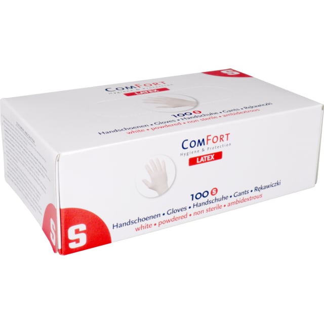 White Powdered Latex Gloves S | 100 pieces