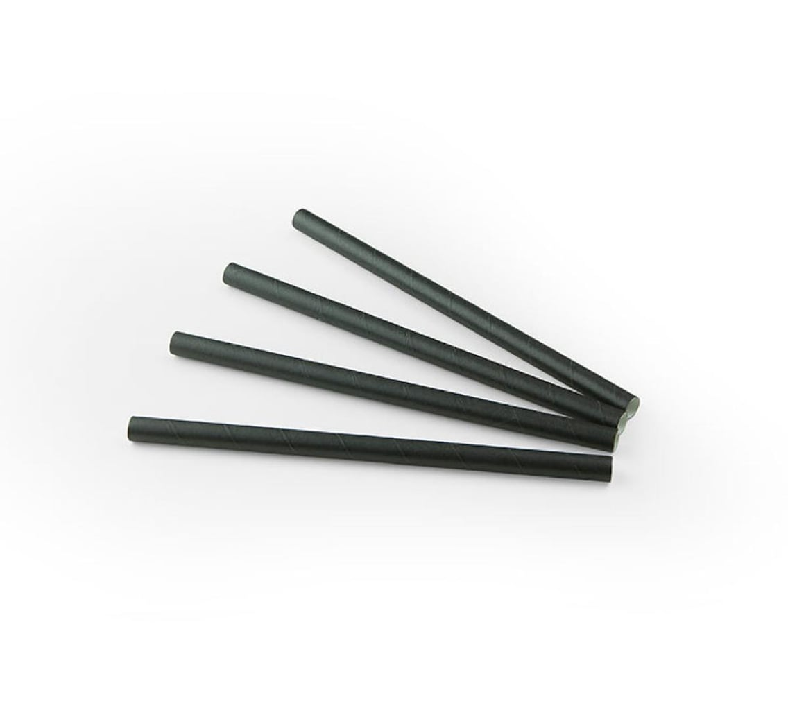 Sier Black Paper Straws 15 cm, 8 mm thick | 200 pieces