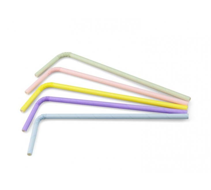 Sier Paper Straws with Bamboo Print 20 cm, 6 mm thick | 200 pieces