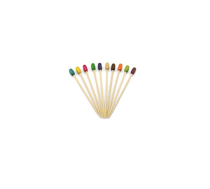 Sier Bamboo Picks with Assorted Beehive Tops | 200 pieces