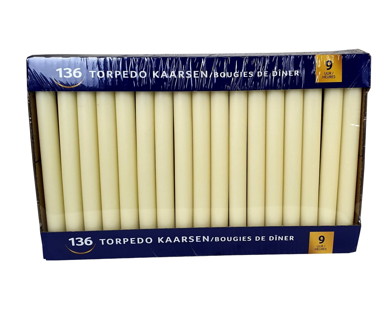 Bolsius Ivory Dinner Candles | 24 cm high, 22 mm thick, 136 pieces